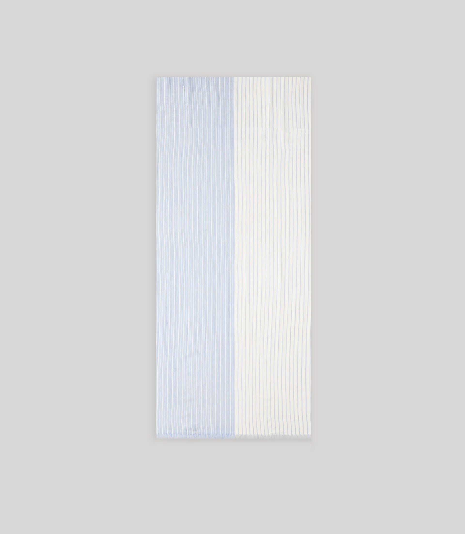 Écharpe rayée bleu ciel - IZAC