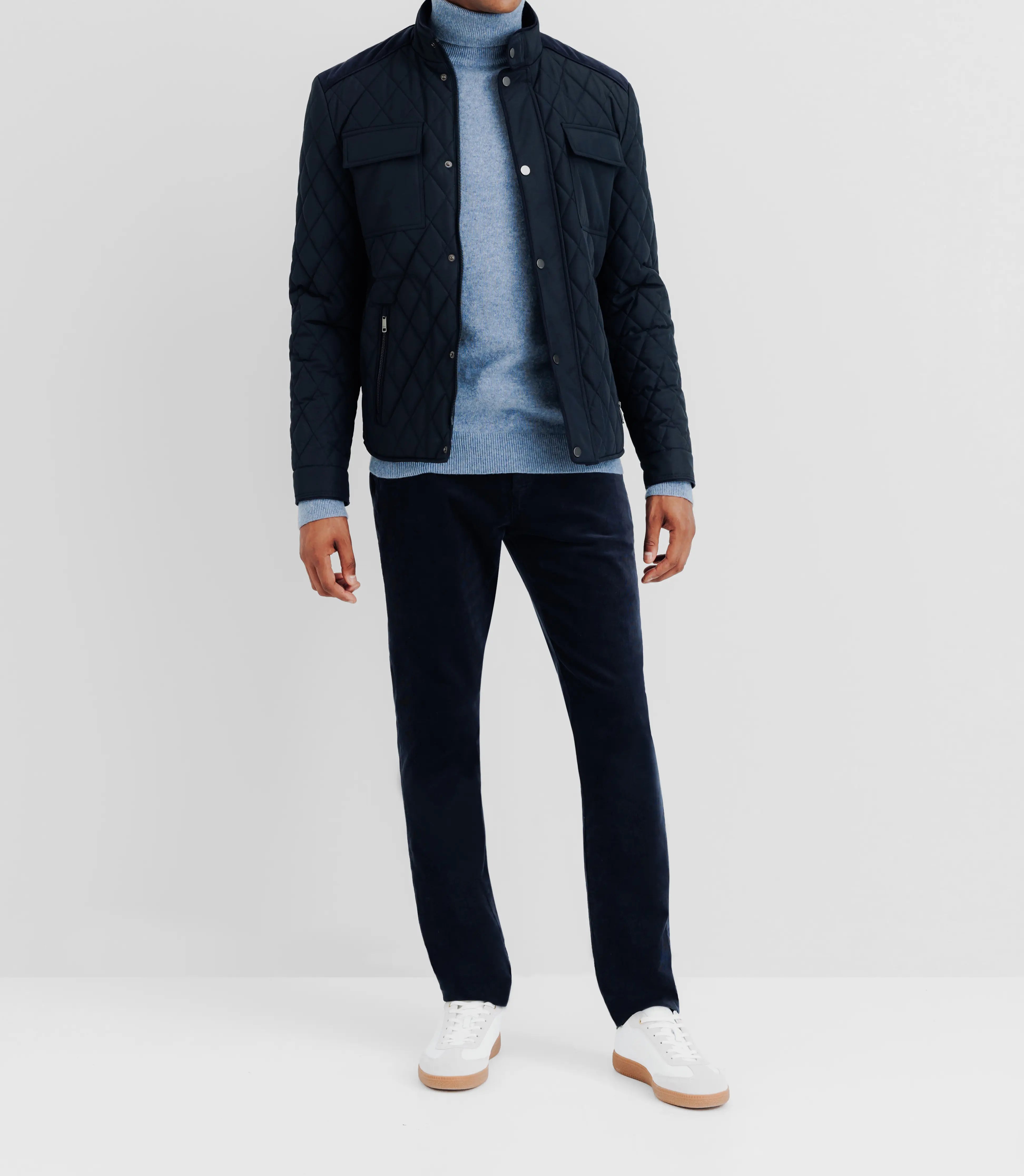 Blouson déperlant col montant marine - IZAC