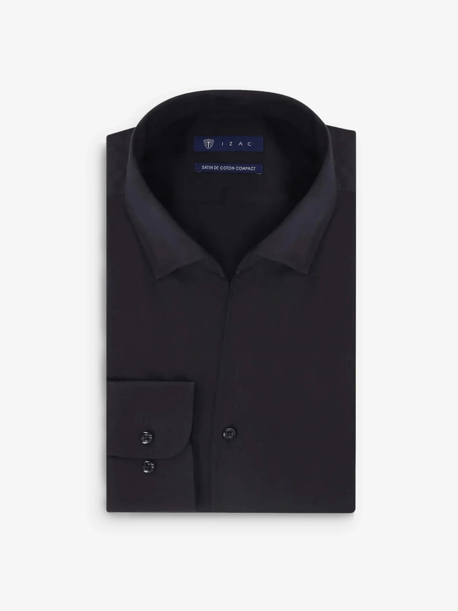 Chemise ville col ouvert noire - IZAC