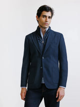 Veste en tissu armuré marine