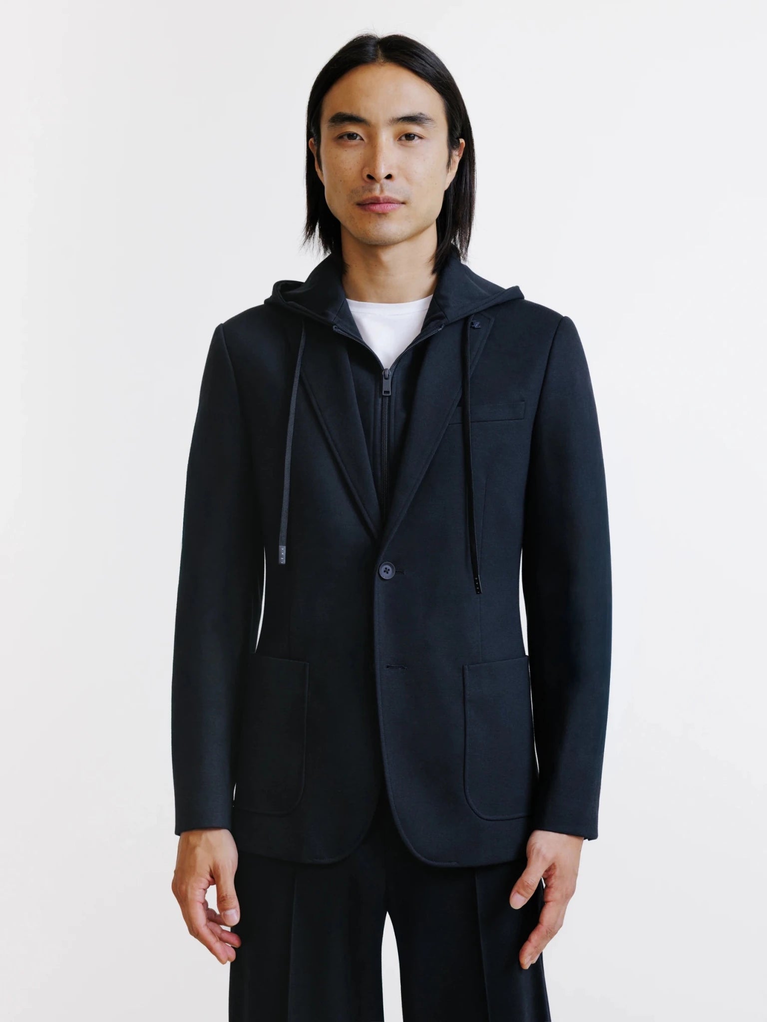 Veste en maille avec parementure marine - IZAC