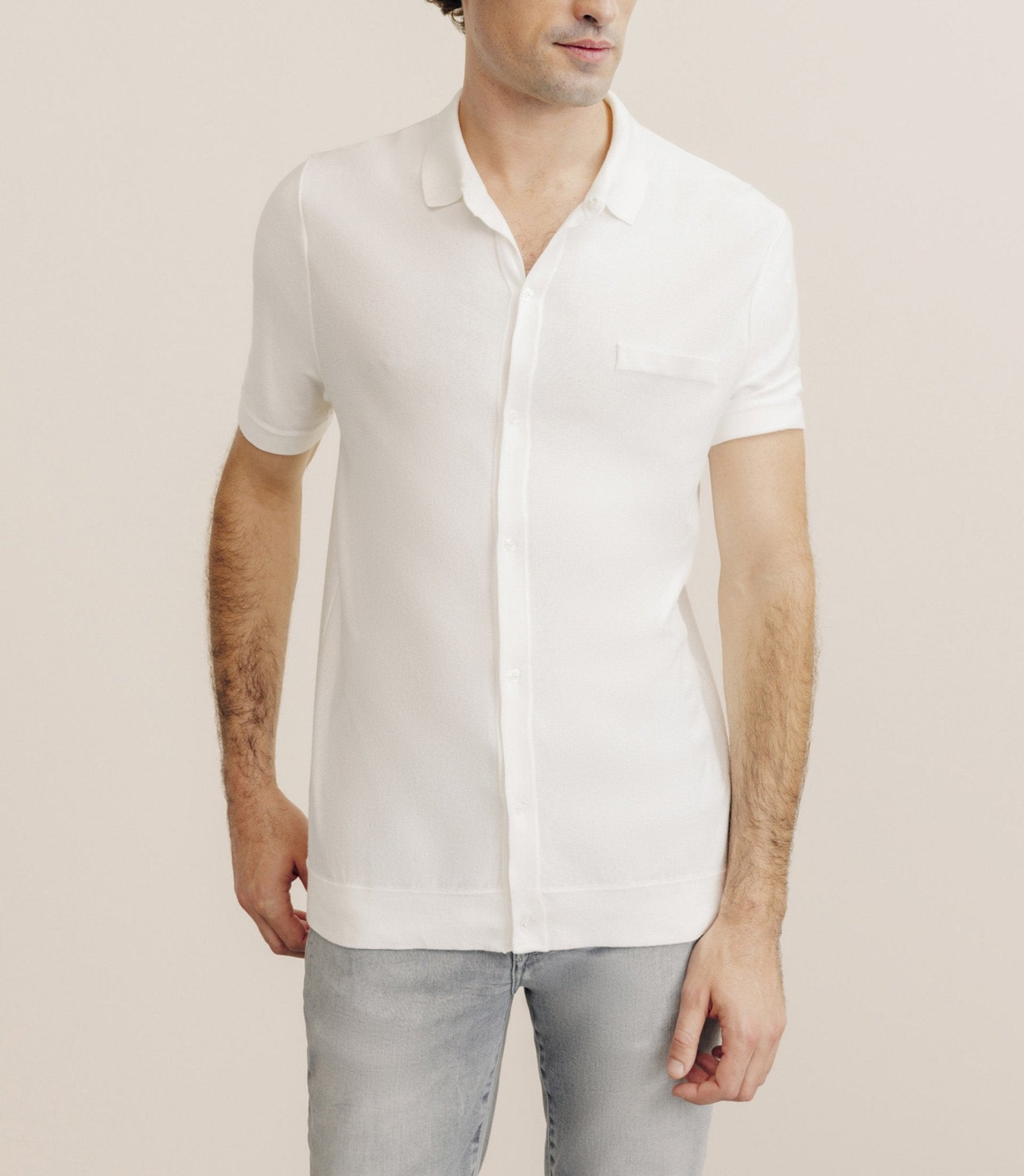 Polo en maille écru - IZAC