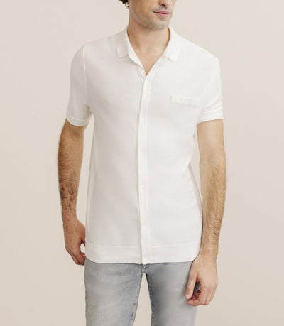 Polo en maille écru