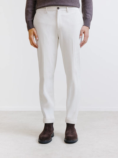 Ecru corduroy trousers
