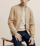 Blouson col teddy beige