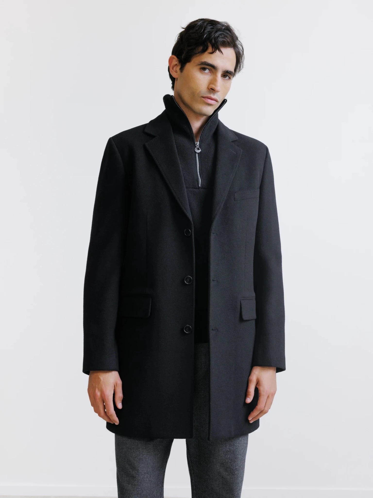 Manteau 3 boutons noir - IZAC