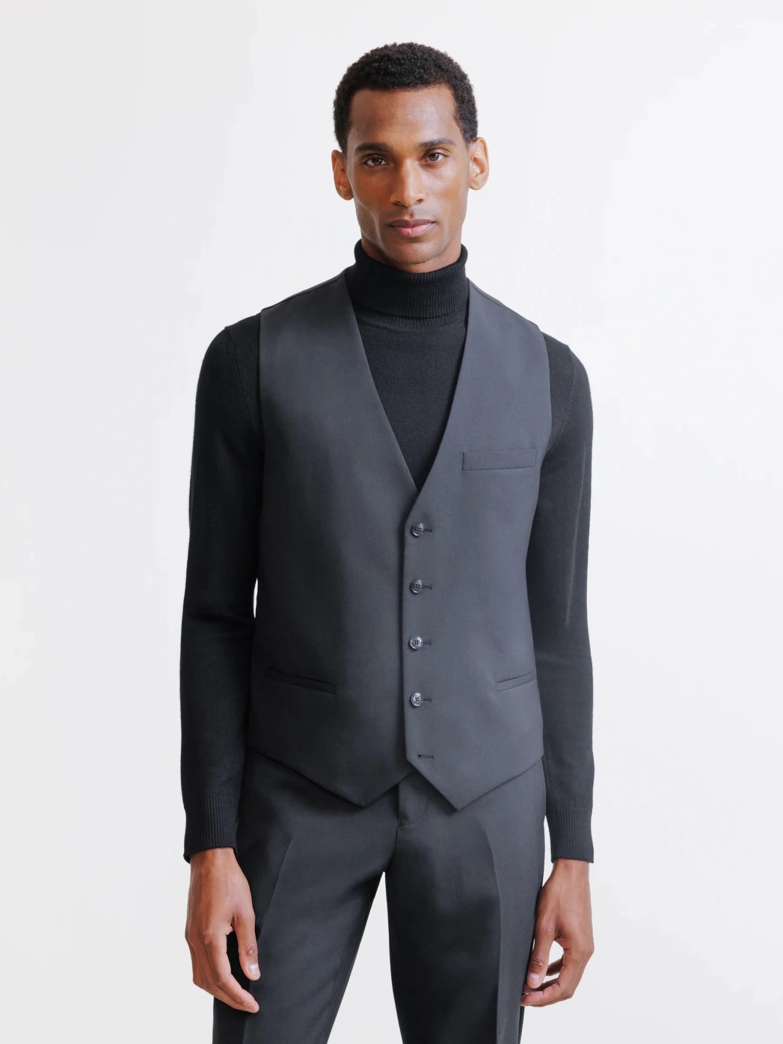 Gilet ville 100% laine noir - IZAC