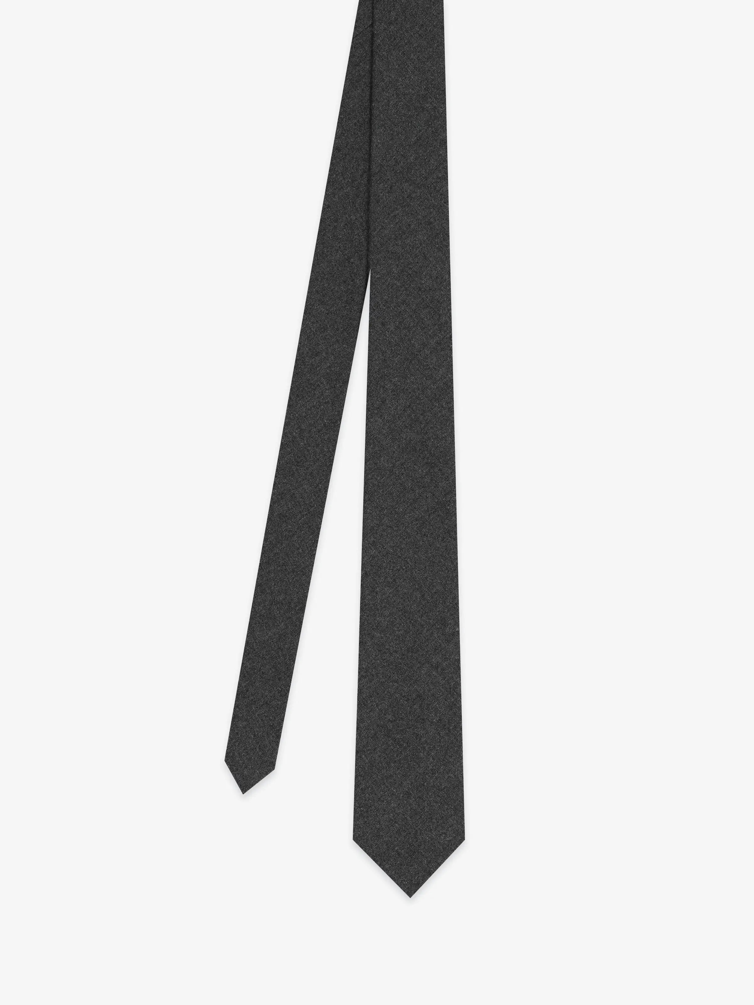 Plain flannel tie charcoal