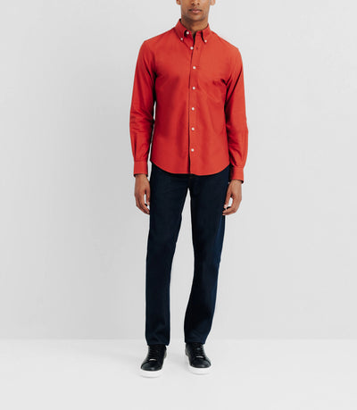 Chemise avec col boutonné orange - IZAC