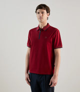 Polo à col zippé rouge foncé - IZAC