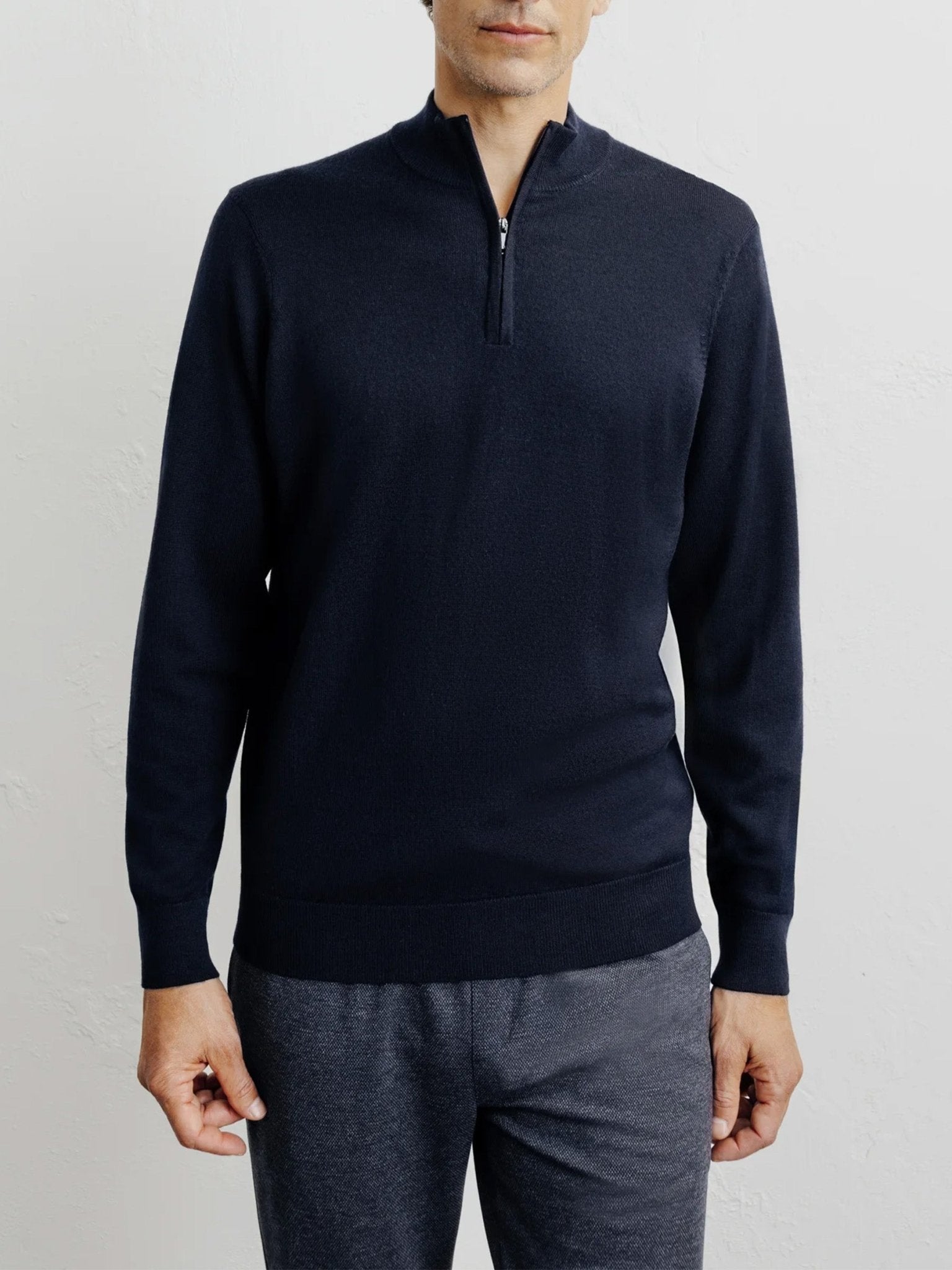 Pull demi zippé marine - IZAC