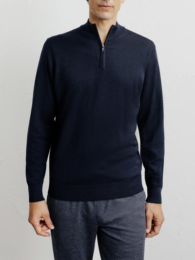 Pull demi zippé marine - IZAC