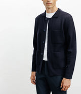 Navy knit cardigan overshirt