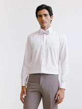 Ecru cotton satin city shirt