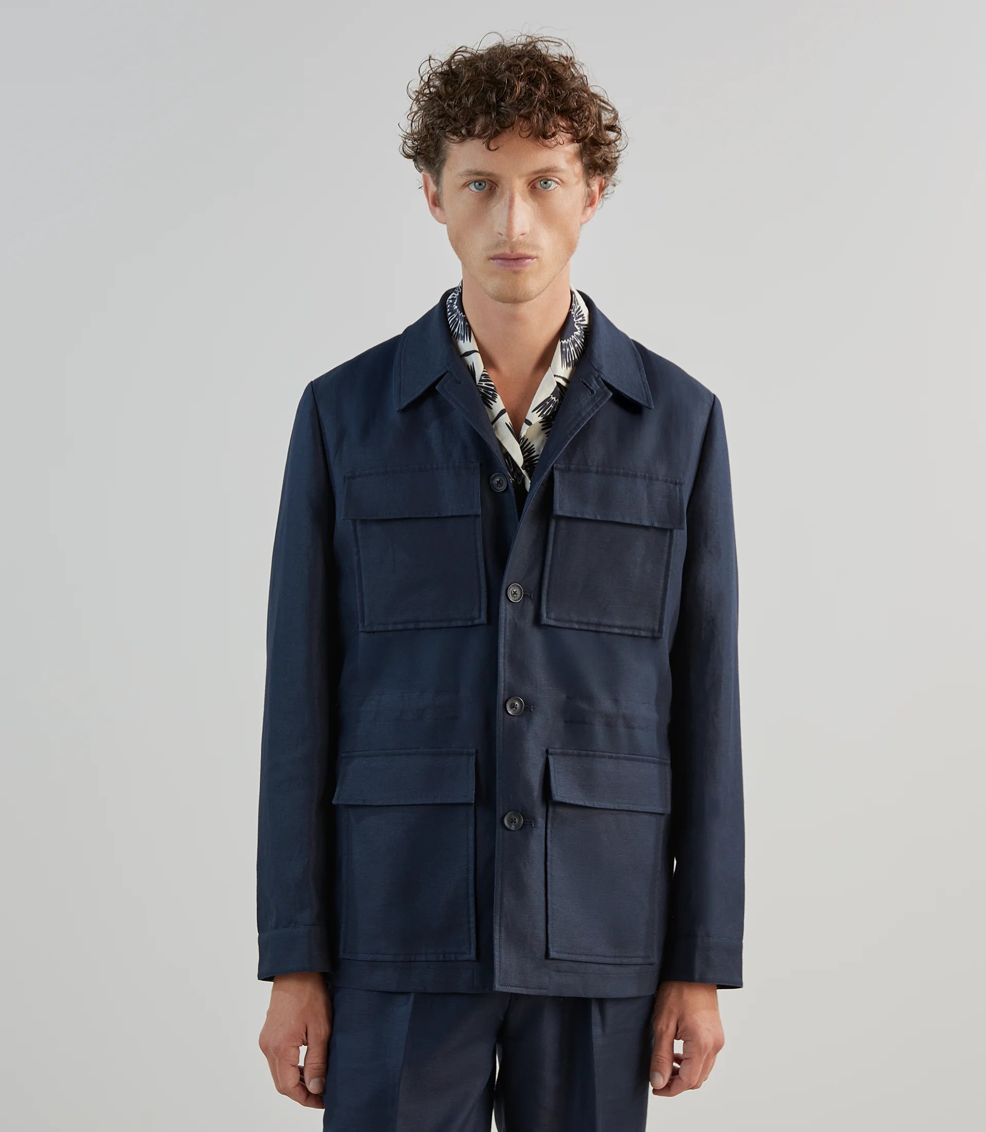 Veste casual saharienne marine - IZAC