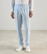 Pantalon ville 100 % lin bleu ciel - IZAC