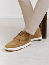 Camel suede casual ankle boots
