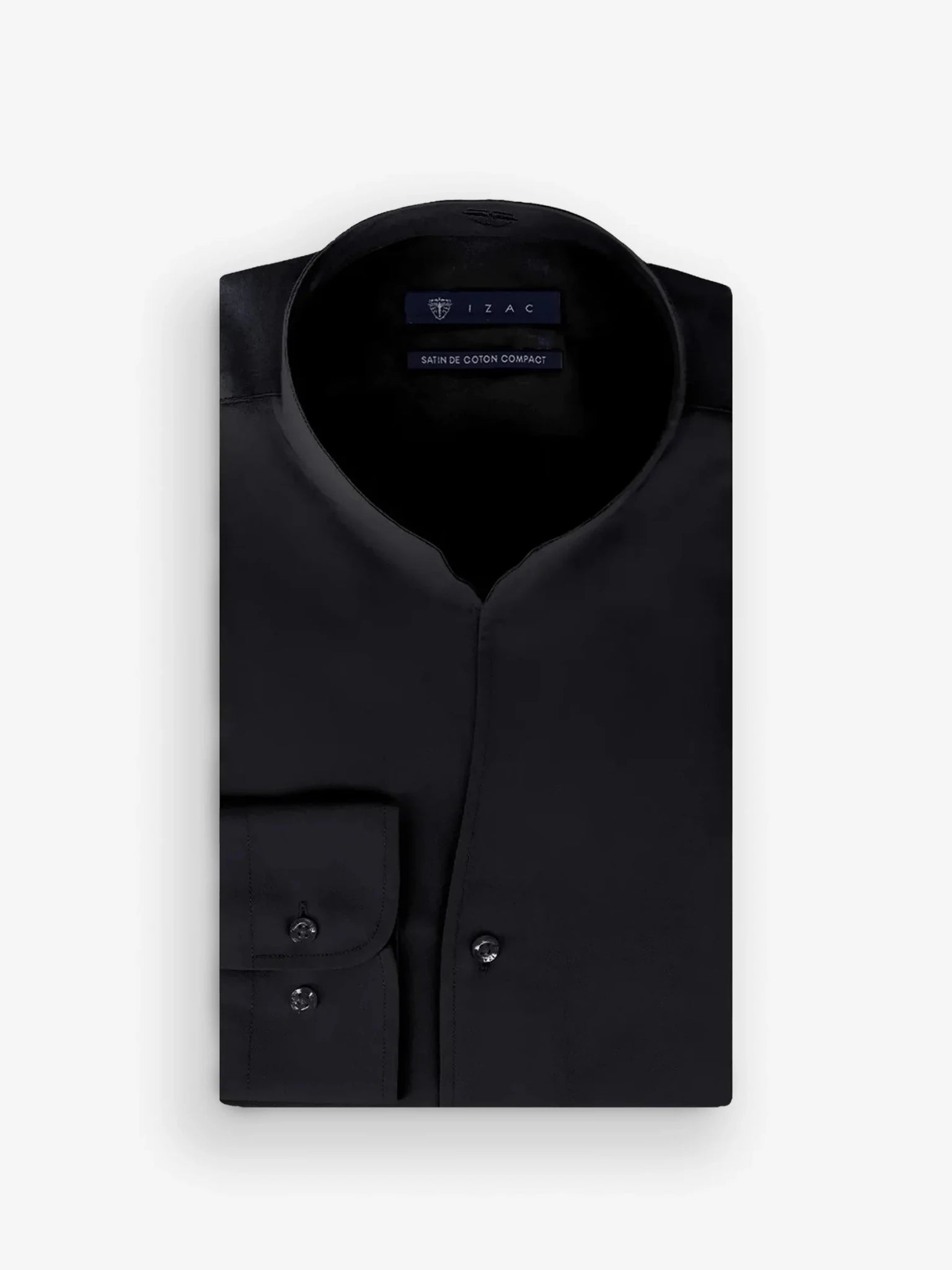 Chemise col philosophe noire - IZAC