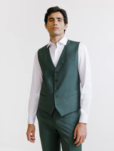 Gilet ville en laine majoritaire vert foncé