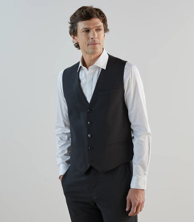Gilet ville 100% laine noir - IZAC