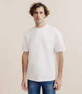T-shirt uni oversize col rond blanc - IZAC