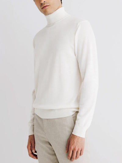 Pull col roulé écru - IZAC