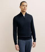 Pull col montant demi zippé noir