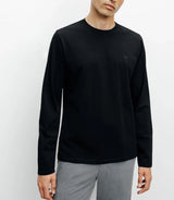 T-shirt col rond manches longues noir