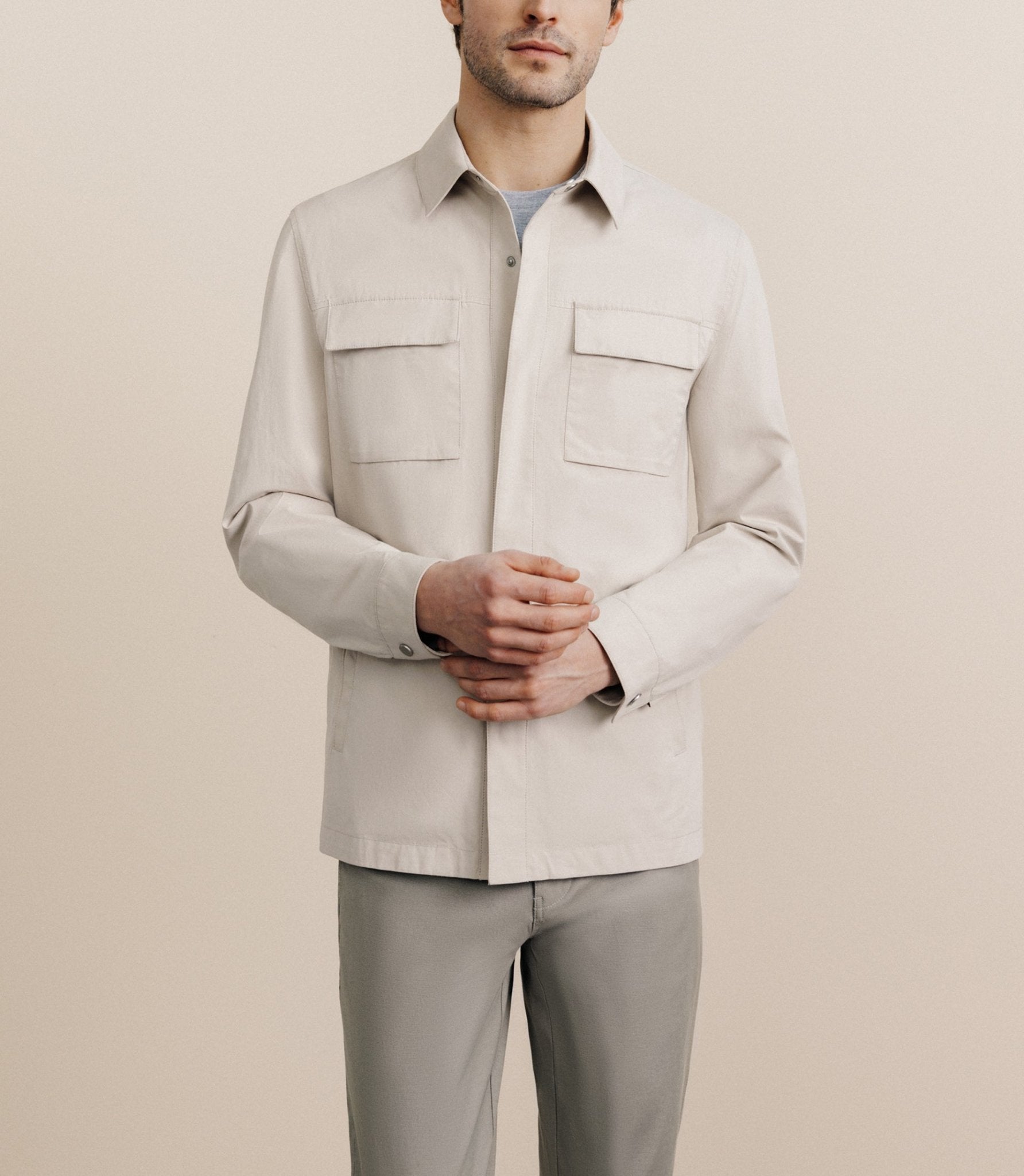 Veste casual 100% coton beige