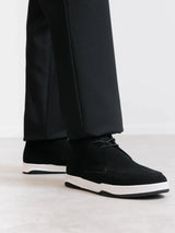 Bottines casual en suède noir