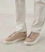 beige suede sneakers