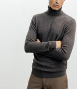 100% brown cashmere turtleneck