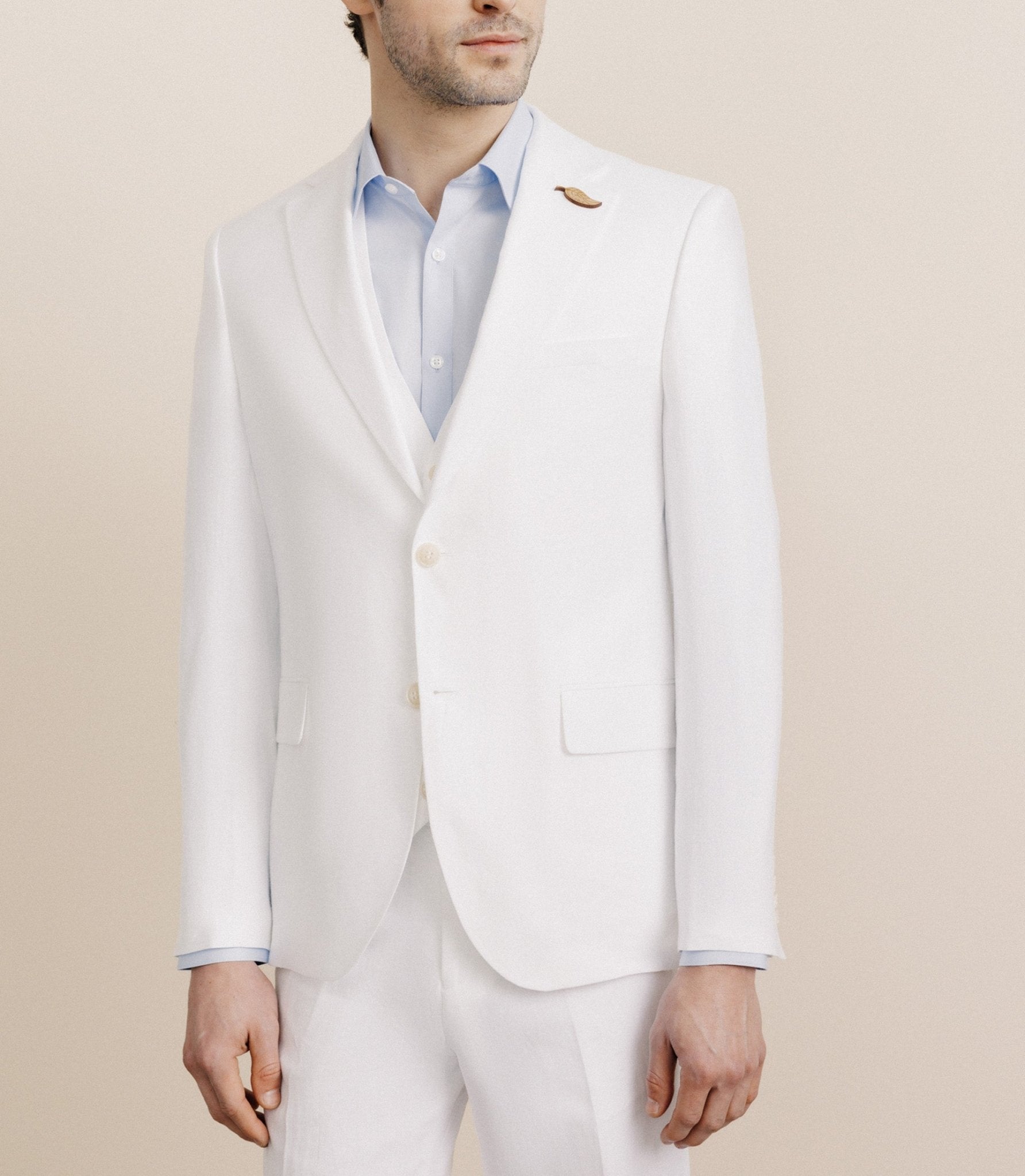 100% white separable linen city jacket