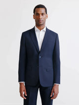 Two-button suit, 100% wool, navy blue
