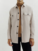 Beige shirt collar casual jacket