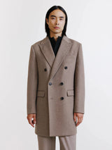Manteau croisé taupe