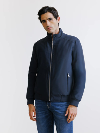 Blouson col montant marine