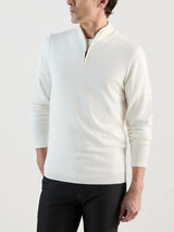 Ecru zip-neck jumper
