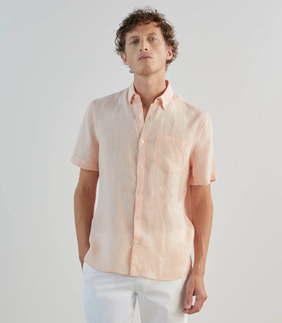 Chemise 100% lin orange - IZAC