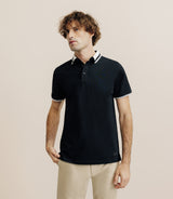 Polo col boutonné noir