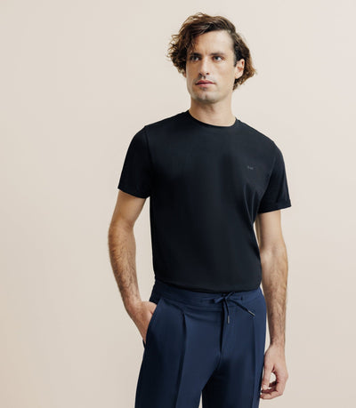 T-shirt col rond noir - IZAC