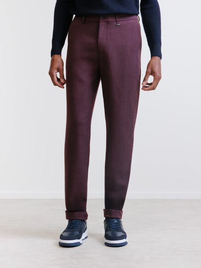 Pantalon armuré bordeaux