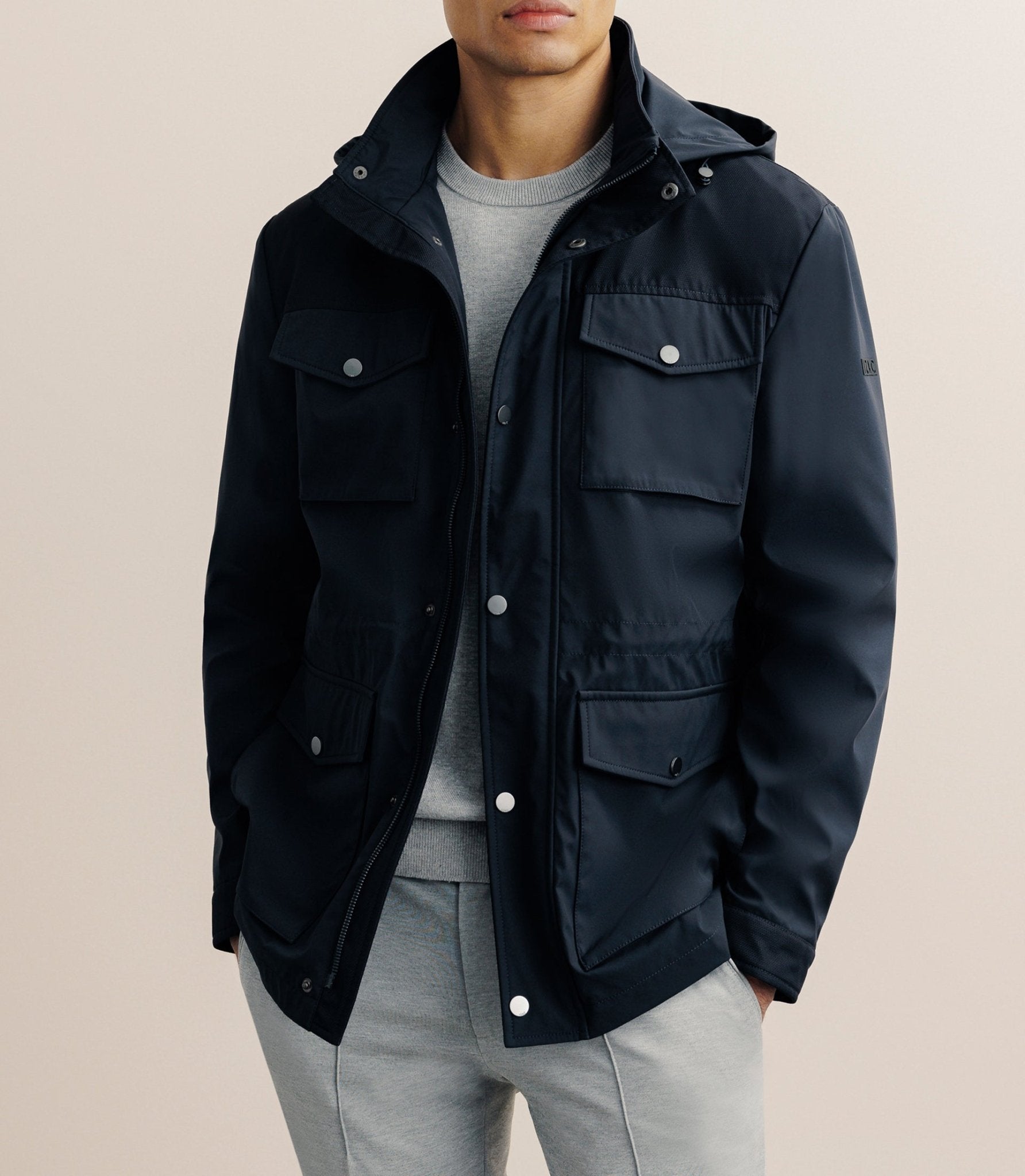 Parka avec capuche amovible marine - IZAC