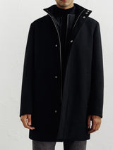 Manteau ville en laine noir