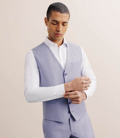 Gilet ville en laine majoritaire parme - IZAC