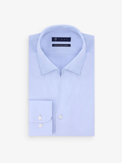 Sky blue open-neck dress shirt