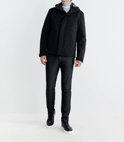 Parka courte avec col montant noir - IZAC