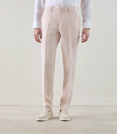 Pantalon ville 100% lin rose - IZAC