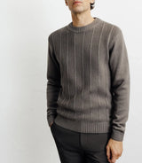 Taupe round-neck sweater