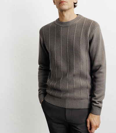 Taupe round-neck sweater